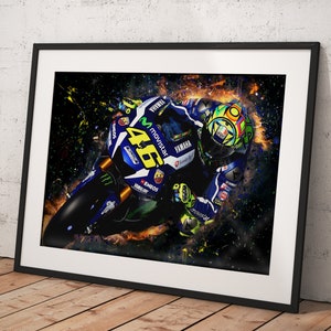 Valentino Rossi, Poster Framed, Print, Room Decor, Home Decor, Movie Poster for Gift, READY TO HANG