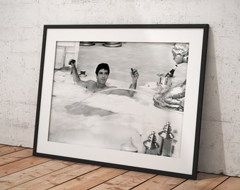 Scarface Jacuzzi, Poster Wall Art, Poster Framed Room Decor, Home Decor, Movie Poster for Gift, READY TO HANG