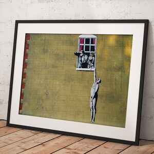 Banksy Wall Art Poster Framed, Wall Art Print, Wall Decor, Canvas Print, Room Decor, Home Decor, Movie Poster for Gift, READY TO HANG