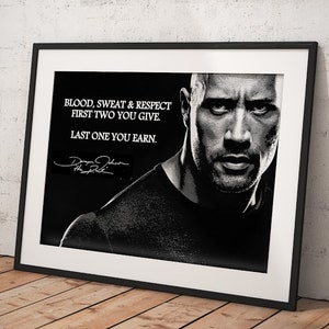 Dwayne Johnson, The Rock Wall Art Poster Framed, Wall Decor, Canvas Print, Room Decor, Home Decor, Movie Poster for Gift, READY TO HANG