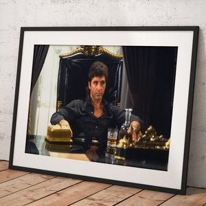 Scarface Al Pacino Movie, Wall Art Poster Framed Room Decor, Home Decor, Movie Poster for Gift, READY TO HANG