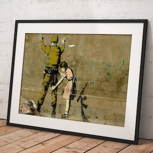 Banksy Wandkunst Poster gerahmt, Wandkunstdruck, Wanddekoration, Leinwanddruck, Raumdekor, Wohndekor, Filmposter für Geschenk, BEREIT ZUM AUFHÄNGEn