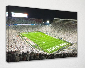 Póster de lienzo de Penn State, Beaver Stadium, decoración de pared, impresión en lienzo, decoración de habitación, decoración del hogar, póster de película para regalo, listo para colgar.