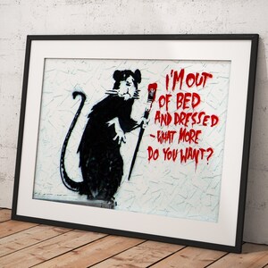 Banksy Wall Art Poster Framed, Wall Art Print, Wall Decor, Canvas Print, Room Decor, Home Decor, Movie Poster for Gift, READY TO HANG