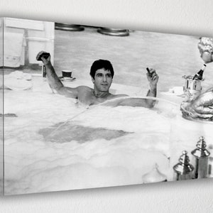 Scarface Jacuzzi Canvas Wall Art Premium, Wall Decor, Canvas Print, Room Decor, Home Decor, Movie Poster for Gift, READY TO HANG