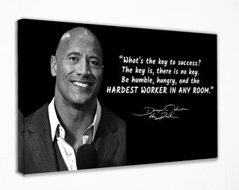 Dwayne Johnson, The Rock Quotes Canvas Poster Wall Art Wall Decor, Canvas Print, Room Decor Home Decor, Movie Poster for Gift READY TO HANG