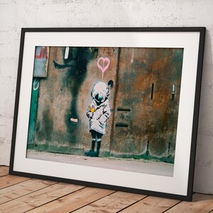 Banksy Wall Art Poster Framed, Wall Art Print, Wall Decor, Canvas Print, Room Decor, Home Decor, Movie Poster for Gift, READY TO HANG