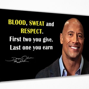 The Rock, Dwayne Johnson Quotes Canvas Poster Wall Art, Wall Decor, Canvas Print, Room Decor Home Decor, Movie Poster for Gift READY TO HANG