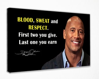 The Rock, Dwayne Johnson Quotes Canvas Poster Wall Art, Wall Decor, Canvas Print, Room Decor Home Decor, Movie Poster for Gift READY TO HANG