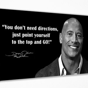 Dwayne Johnson Canvas Quotes Poster Wall Art Print Wall Decor, Canvas Print, Room Decor Home Decor, Movie Poster for Gift READY TO HANG