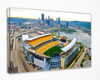 Póster de Heinz Field del estadio de los Pittsburgh Steelers, lienzo para pared, decoración de habitación, decoración del hogar, póster de película para regalo, listo para colgar.