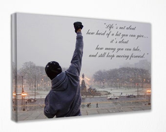 Rocky Balboa Motivational Quotes Poster Canvas Wall Art, Canvas Wall Decor, Canvas Print, Home Decor, Movie Poster for Gift, READY TO HANG