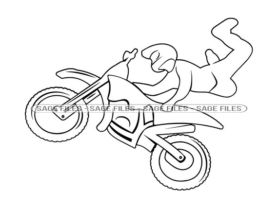 Freestyle Motocross Outline 2 SVG, Dirt Bike Svg, Stunt Bike Svg, Motocross  Clipart, Files for Cricut, Cut Files for Silhouette, Png, Dxf 