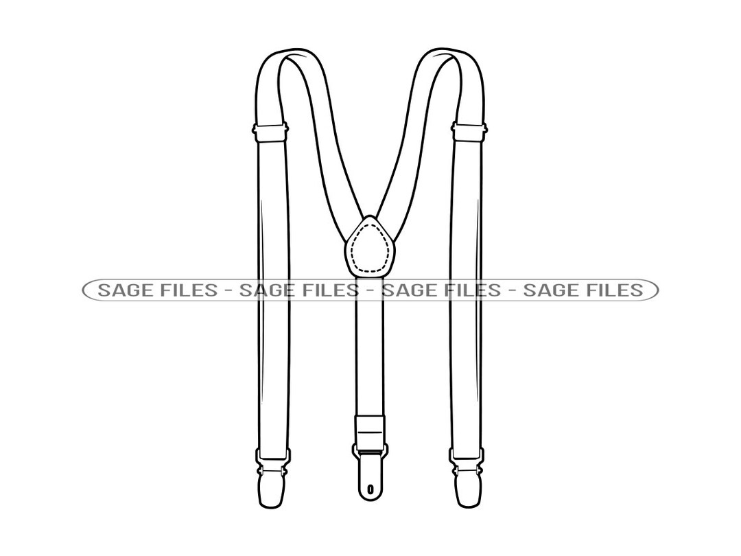 Suspenders Outline SVG Suspenders SVG Suspenders Clipart - Etsy