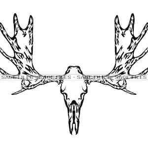 Moose Skull SVG, Elk Skull SVG, Moose Skull Clipart, Moose Skull Files for Cricut, Moose Skull Cut Files For Silhouette, Png, Dxf
