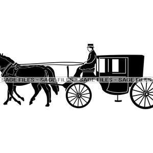 Horse Carriage #2 SVG, Horse Carriage SVG, Coach Svg, Coach Clipart, Coach Files for Cricut, Cut Files For Silhouette, Png, Dxf