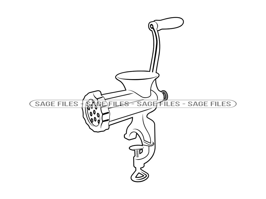 Retro Meat Grinder Outline SVG, Beef Svg, Meat Grinder Clipart, Meat