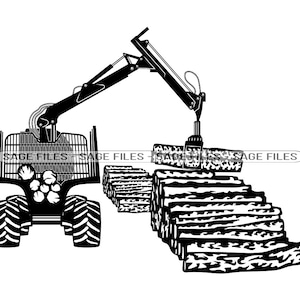 Logging #2 Svg, Lumber Harvester Svg, Wald Svg, Holzfäller Svg, Clipart, Dateien für Cricut, Cut Files für Silhouette, Png, Dxf