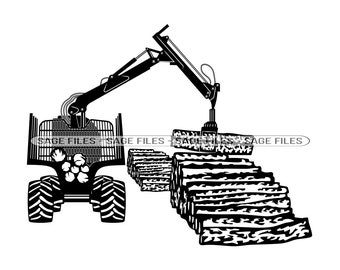 Logging #2 Svg, Lumber Harvester Svg, Forestry Svg, Lumberjack Svg, Clipart, Arquivos para Cricut, Arquivos de corte para silhueta, Png, Dxf