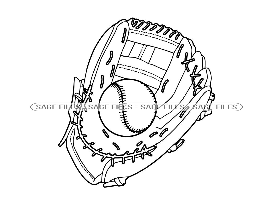 Baseball Glove Outline 2 SVG, Mitt Svg, Baseball Glove Clipart ...