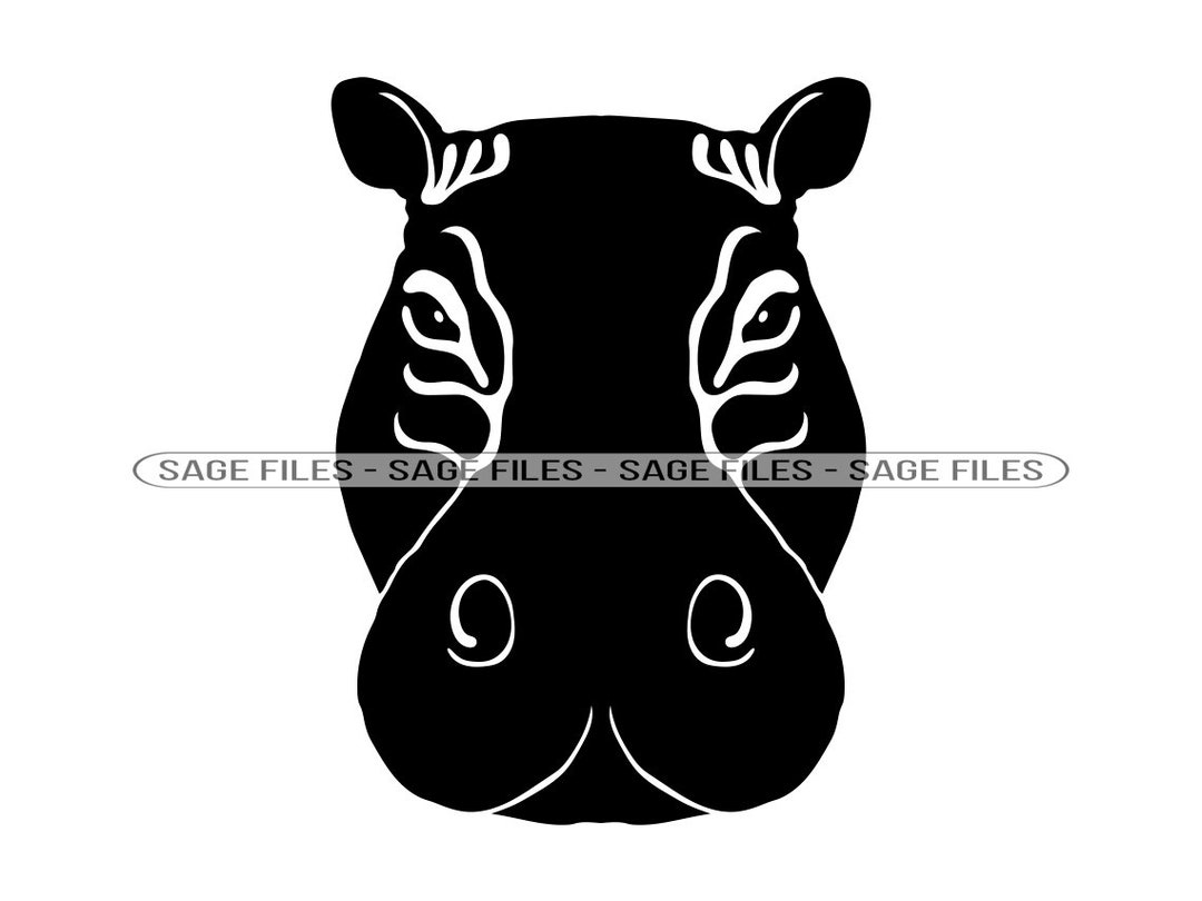 Hippo Head SVG, Hippo Mascot SVG, Hippo Svg, Hippo Clipart, Hippo Files