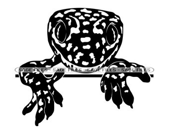 Peeking Lizard SVG, Lizard SVG, Lizard Clipart, Arquivos de lagarto para Cricut, Arquivos de corte de lagarto para silhueta, Png, Dxf,