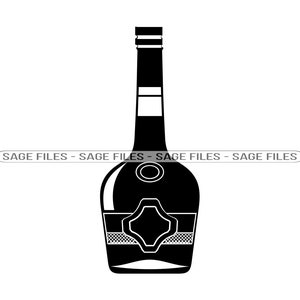 Cognac Bottle SVG, Cognac Svg, Alcohol Bottle Svg, Cognac Clipart, Cognac Files for Cricut, Cognac Cut Files For Silhouette, Png, Dxf