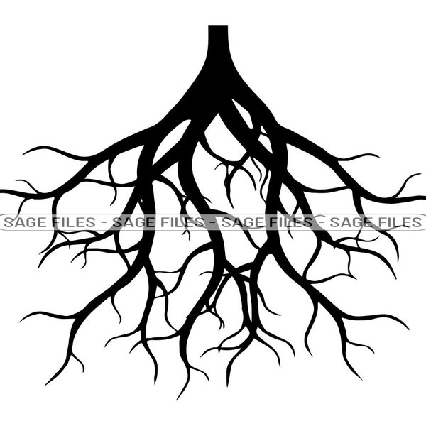 Racines #2 SVG, Racines SVG, Racines d’arbres Svg, Famille Svg, Clipart de racines, Fichiers de racines pour Cricut, Fichiers de coupe de racines pour Silhouette, Png, Dxf,