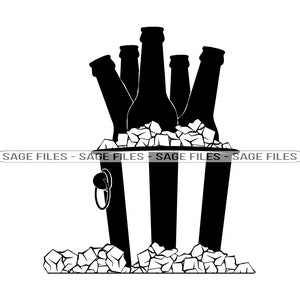 Ice Bucket Beer SVG, Ice Bucket Svg, Beer Svg, Beer Clipart, Beer Files for Cricut, Beer Cut Files For Silhouette, Png, Dxf