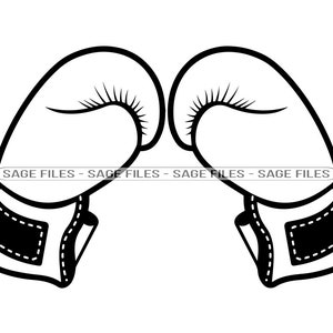 Esquema de guantes de boxeo # 3 SVG, boxeo svg, guantes de boxeo clipart, archivos de guantes de boxeo para cricut, archivos de corte de boxeo para silueta, Png, Dxf