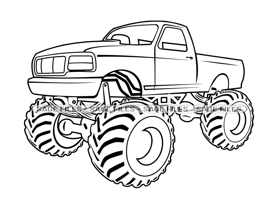 Monster Truck Outline #6 SVG, Monster Truck SVG, Monster Truck Clipart ...