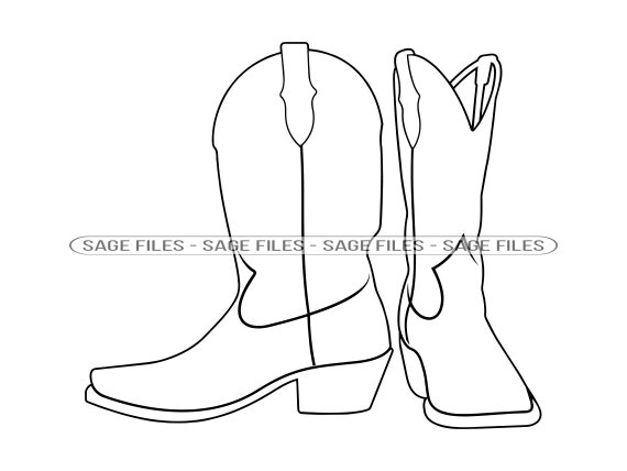 Cowboy Boots Outline 2 SVG Cowboy Boots SVG Cowboy Svg - Etsy