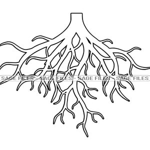 Roots Outline SVG, Roots SVG, Tree Roots Svg, Family Svg, Roots Clipart, Roots Files for Cricut, Cut Files For Silhouette, Png, Dxf