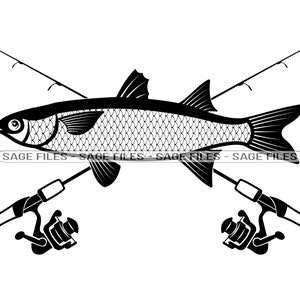 Mullet Fishing SVG, Fishing Logo Svg, Fish Svg, Fishing Clipart, Fishing Files for Cricut, Cut Files For Silhouette, Png, Dxf