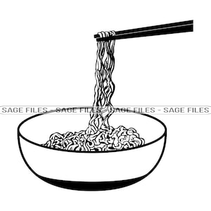 Macarrão #2 Svg, Macarrão Svg, Ramen Svg, Comida Chinesa Svg, Clipart de Macarrão, Arquivos de Macarrão para Cricut, Arquivos de Corte para Silhueta, Png, Dxf