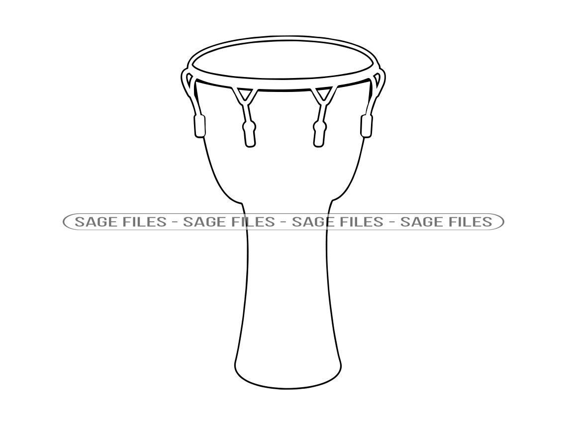 Djembe Outline SVG Djembe Svg Djembe Clipart Djembe Files Etsy