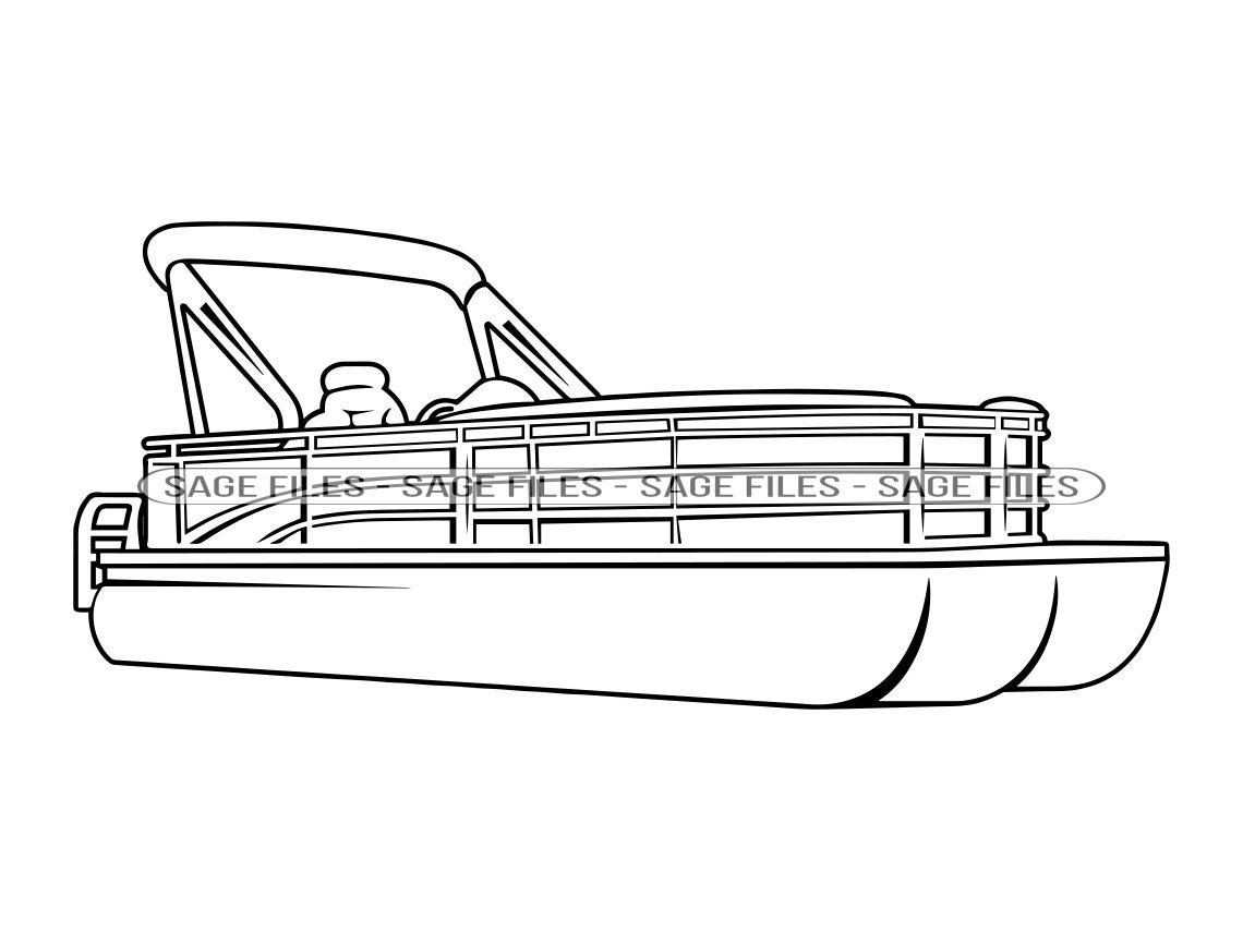 Pontoon Boat Clip Art