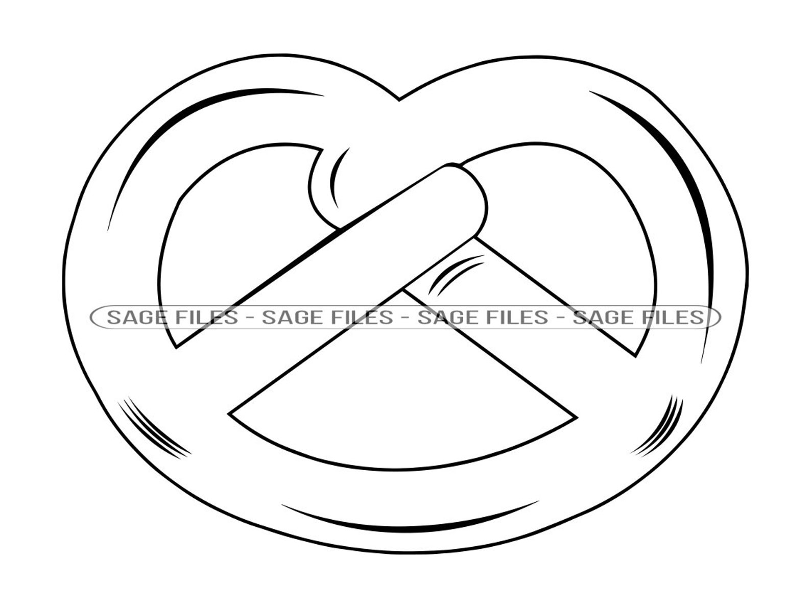 Pretzel Outline SVG Pretzel Clipart Pretzel Files for Etsy