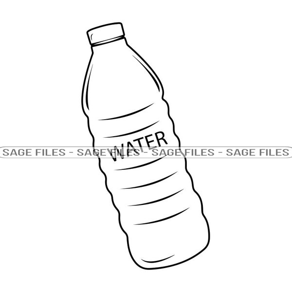 Water Bottle Outline SVG, Bottle Svg, Water Bottle SVG, Soda Bottle, Bottle Clipart, Files for Cricut, Cut Files For Silhouette, Png, Dxf