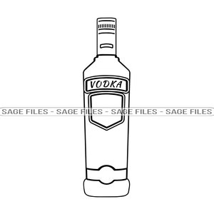 Alcohol Bottle Outline SVG, Bottle Svg, Vodka Svg, Alcohol Bottle Clipart, Alcohol Files for Cricut, Cut Files For Silhouette, Png, Dxf