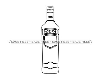 Alcohol Bottle Outline SVG, Bottle Svg, Vodka Svg, Alcohol Bottle Clipart, Alcohol Files for Cricut, Cut Files For Silhouette, Png, Dxf