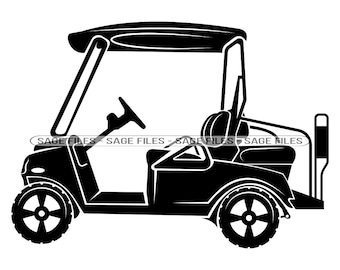 Golf Cart SVG, Golf Cart Clipart, Golf Cart Files for Cricut, Golf Cart Cut Files For Silhouette, Golf Cart Png, Golf Cart Dxf,