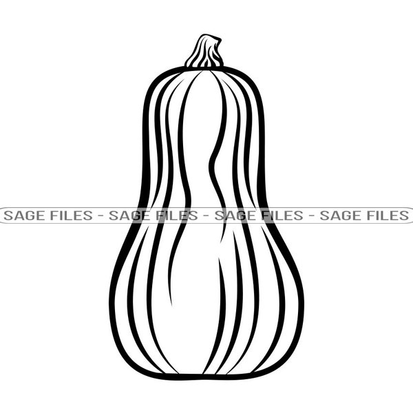 Butternut Squash SVG, Butternut Squash Clipart, Butternut Squash Files for Cricut, Butternut Squash Cut Files For Silhouette, Png, Dxf