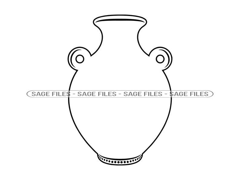 Vase Outline SVG Vase SVG Flowers Svg Vase Clipart Vase Etsy