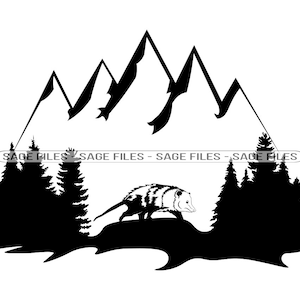 Opossum Wildlife SVG, Opossum Forest and Mountain Svg, Opossum Svg, Opossum PNG, Design, Clipart, Cut Files, Png, Dxf