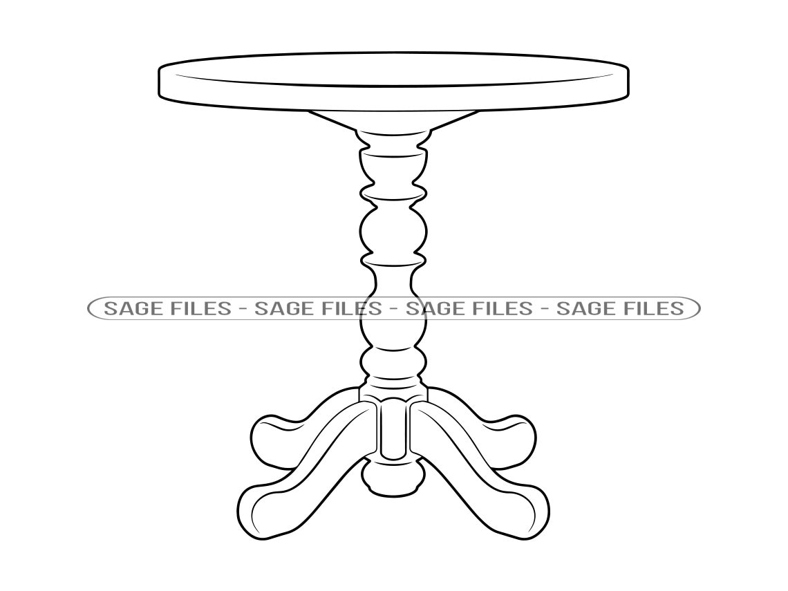 Round Table Outline SVG Round Table Clipart Round Table Etsy