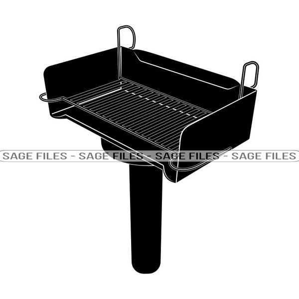 Campground BBQ Grill Svg, Park BBQ Grill Svg, BBQ Svg, Grill Clipart, Files for Cricut, Cut Files For Silhouette, Png, Dxf