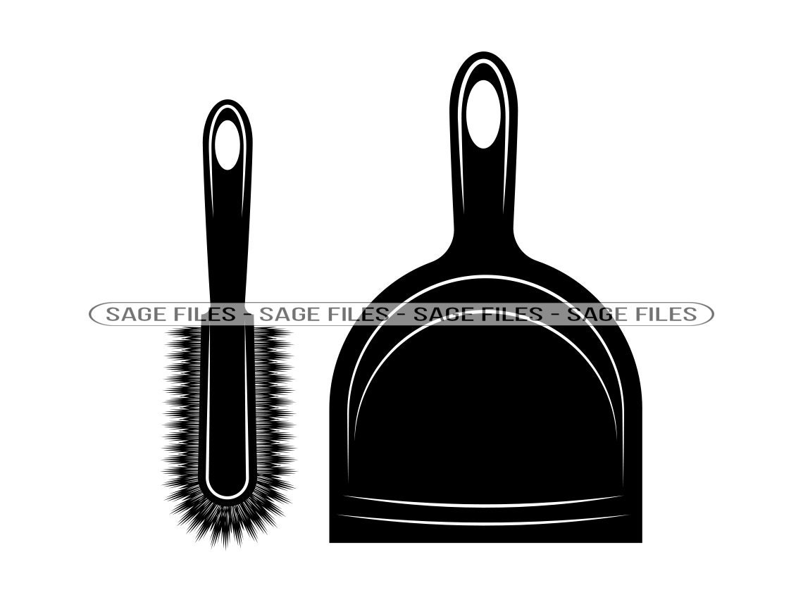 Putzpinsel & Dustpan SVG, Reinigungsservice SVG, Mädchen Svg, Clipart, Dateien für Cricut, Cut Files für Silhouette, Png, Dxf