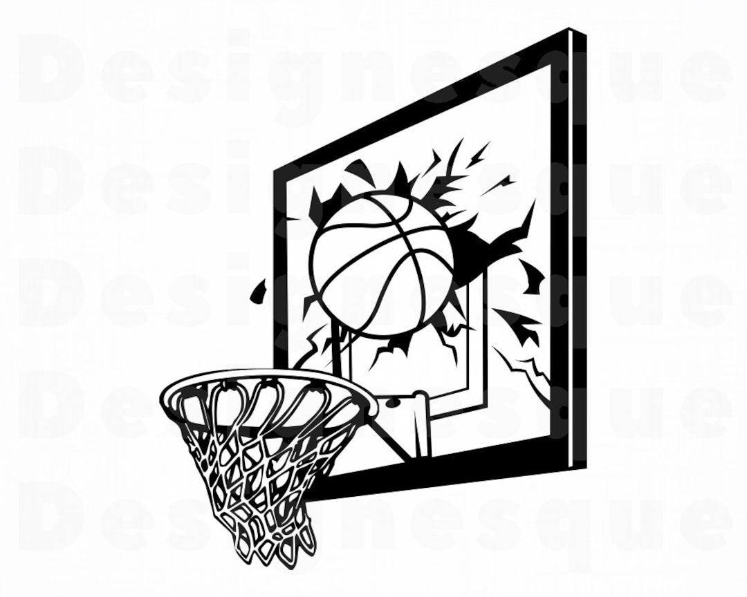 Basketball Hoop Logo SVG, Basketball Backboard SVG, Basketball Clipart