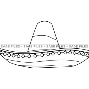 Sombrero Outline #6 SVG, Sombrero SVG, Hat, Sombrero Clipart, Sombrero Files for Cricut, Sombrero Cut Files For Silhouette, Png, Dxf